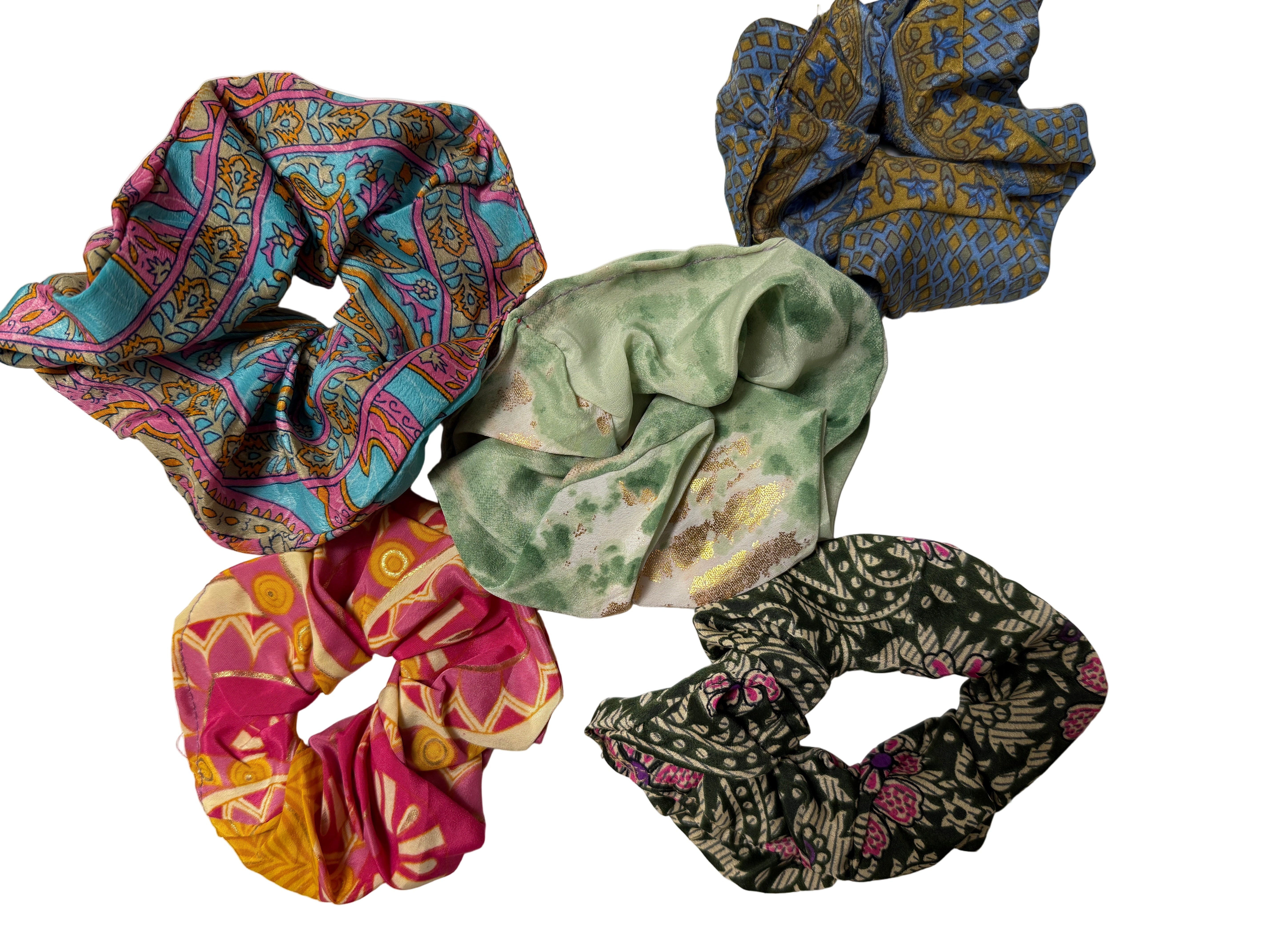 Nepalese Silk Scrunchie Hair Bands Robin Boutique
