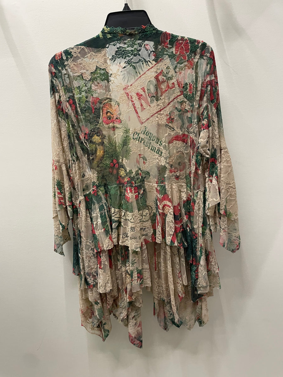 Additional view of All Lace Cardigan in Vintage Christmas by Origami from Robin Boutique.