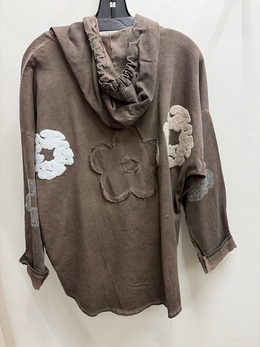 3D Flower Zip Up by Amorosa