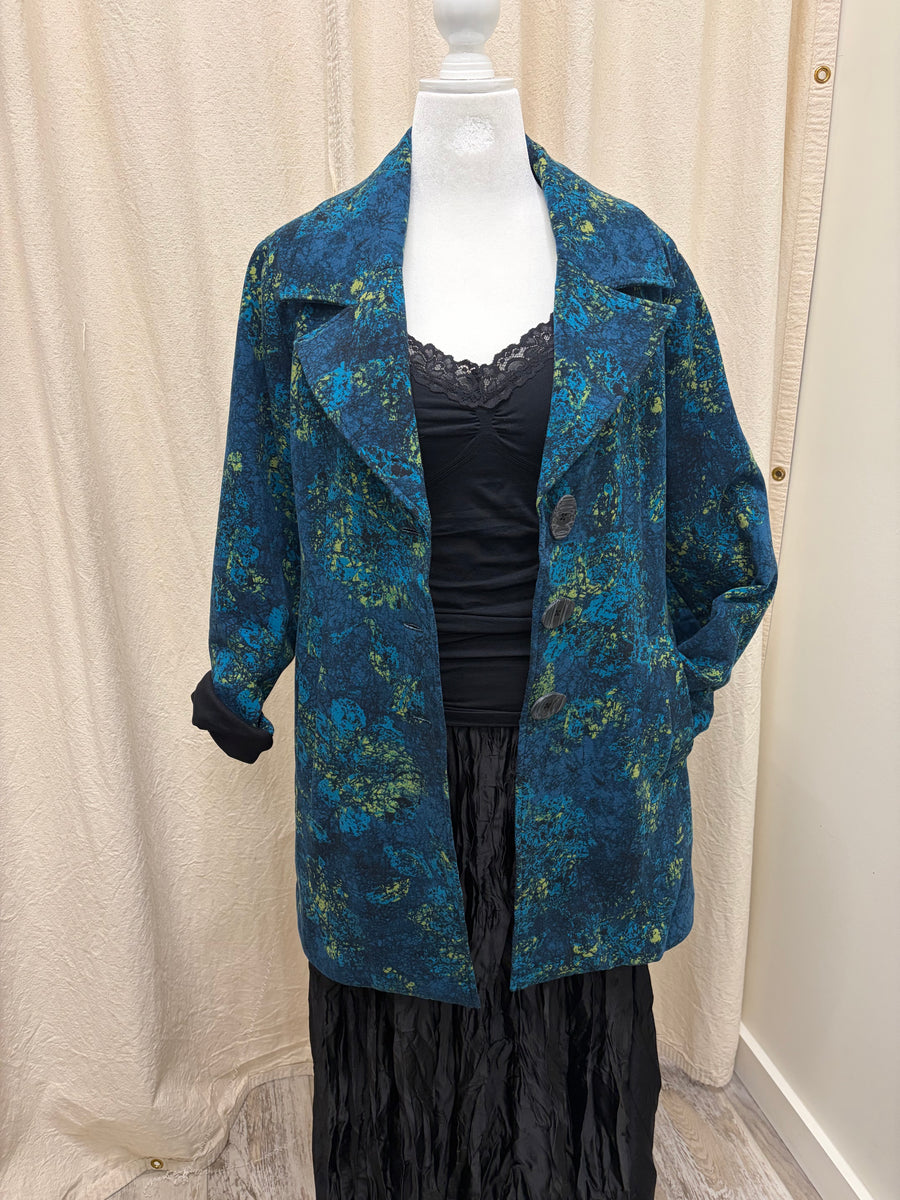 Stained Glass Floral Fleece Car Coat by Olivia