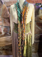 Boho Mixed Tassel Handmade Scarf Necklace