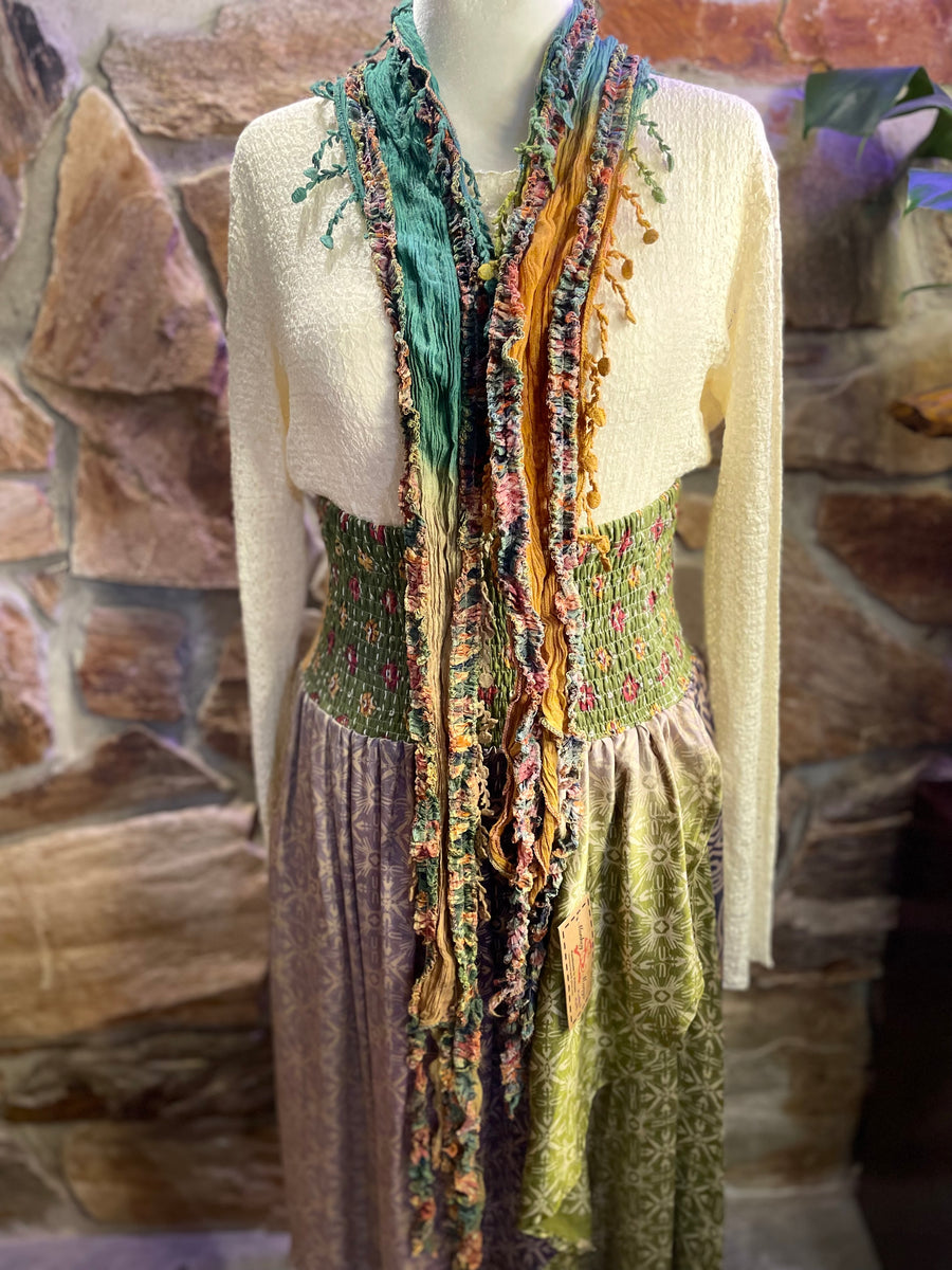 Boho Mixed Tassel Handmade Scarf Necklace