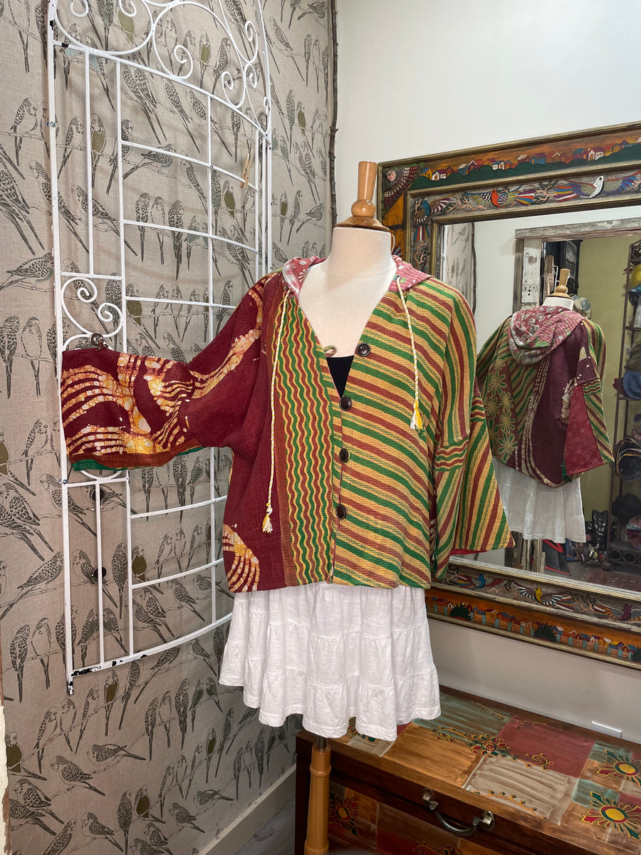 Half Moon Cropped Hooded Jacket #24 by Kantha Bae