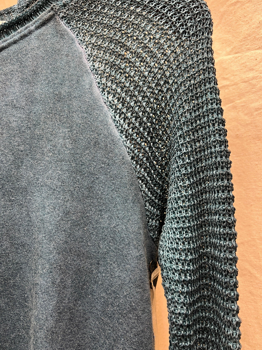M. Rena raglan mix media pullover - Robin Boutique-Boutique 