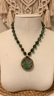 Carved Jade Rose Necklace by Tara Gasparian