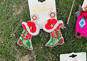 Holiday Cowgirl Boot Earrings - Robin Boutique-Boutique 
