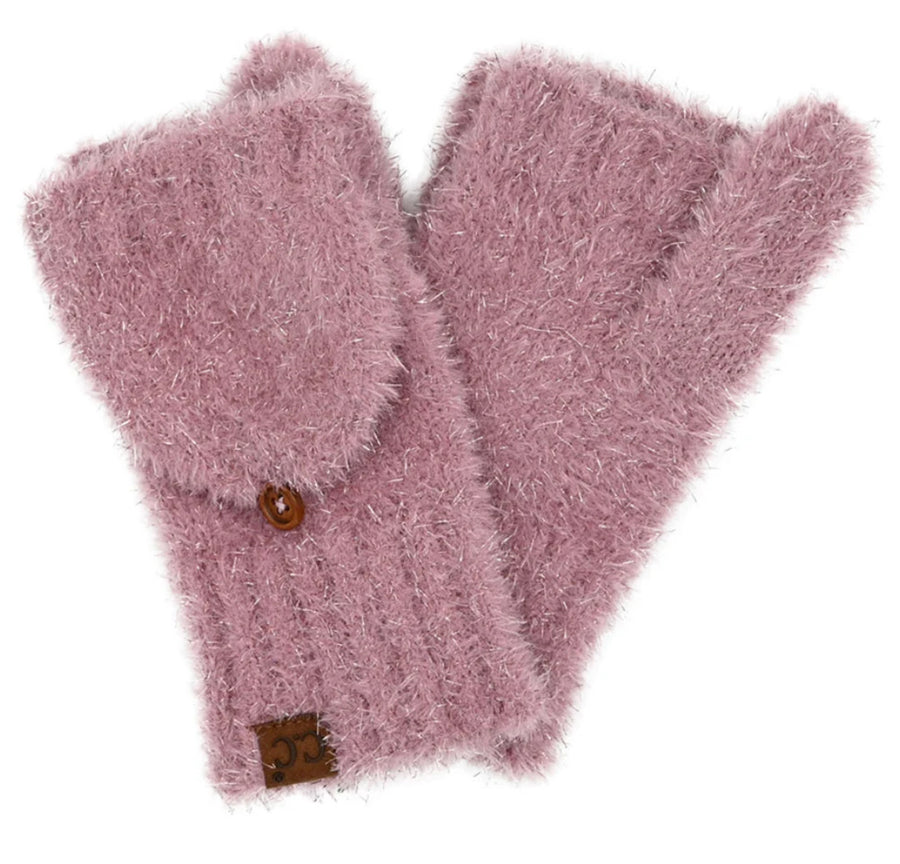 Metallic Eyelash C.C. Beanie Convertible Mittens MTC0118