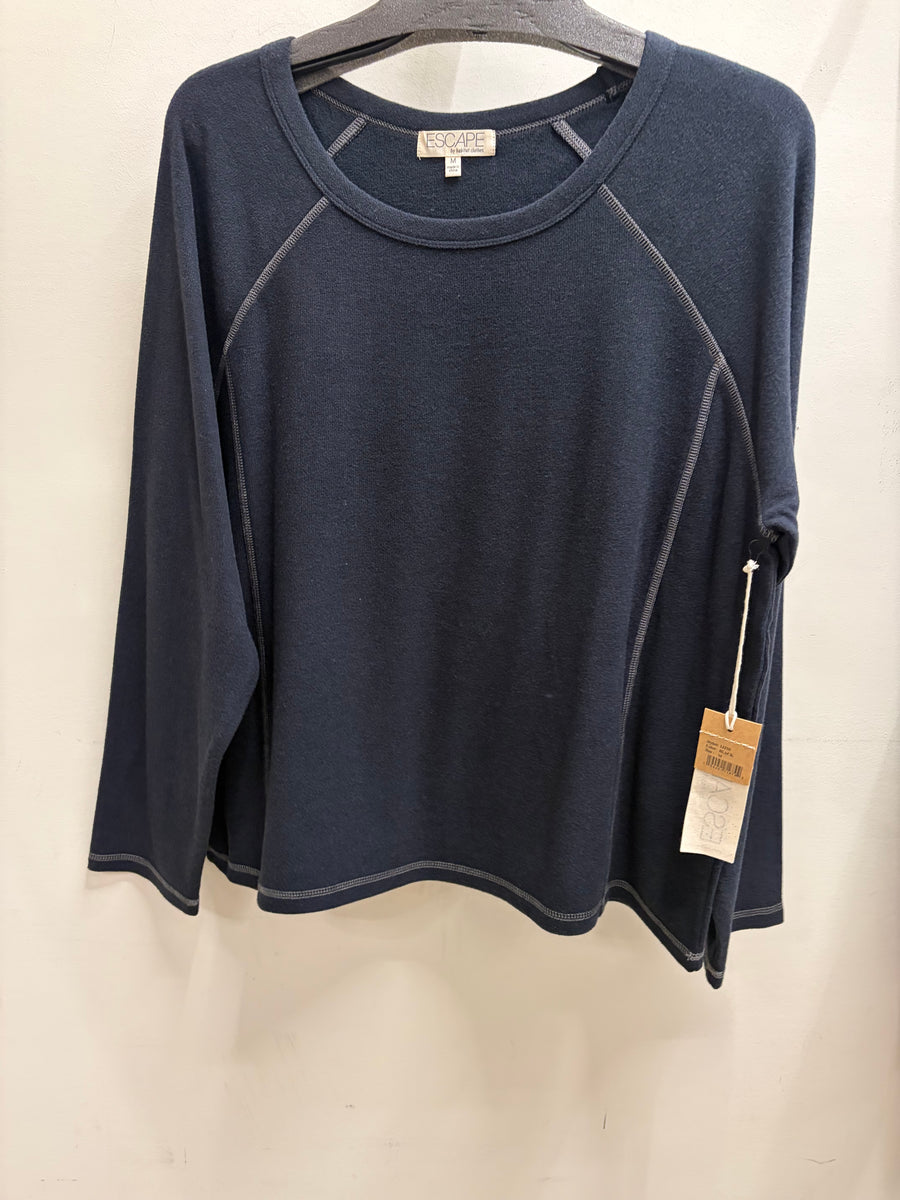 Butter Rib Knit Raglan Pullover by Escape