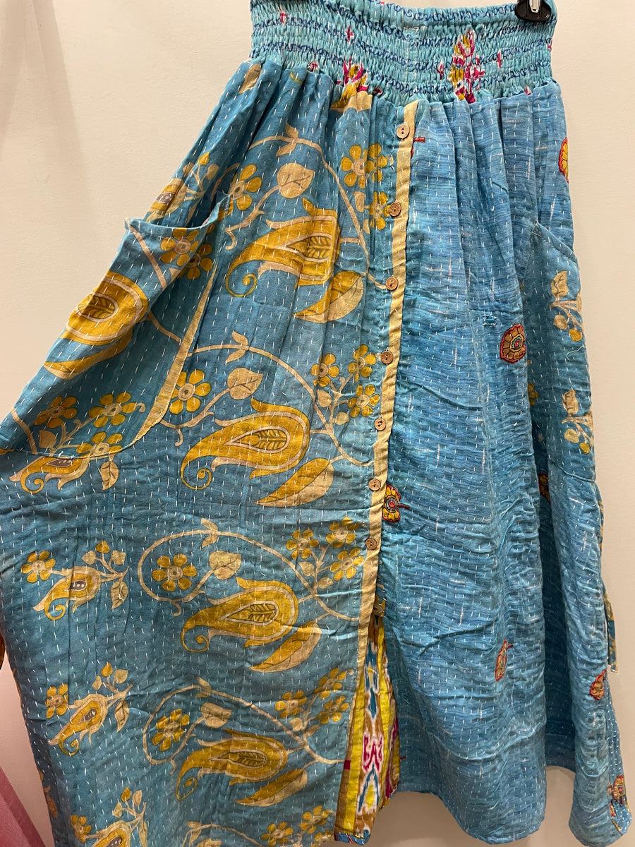 Pareo Kantha Butterfly Cargo Skirt #241 by Kantha Bae