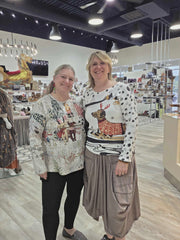 Super Soft Pullover in Ginger-Sleigh Print by Inoah