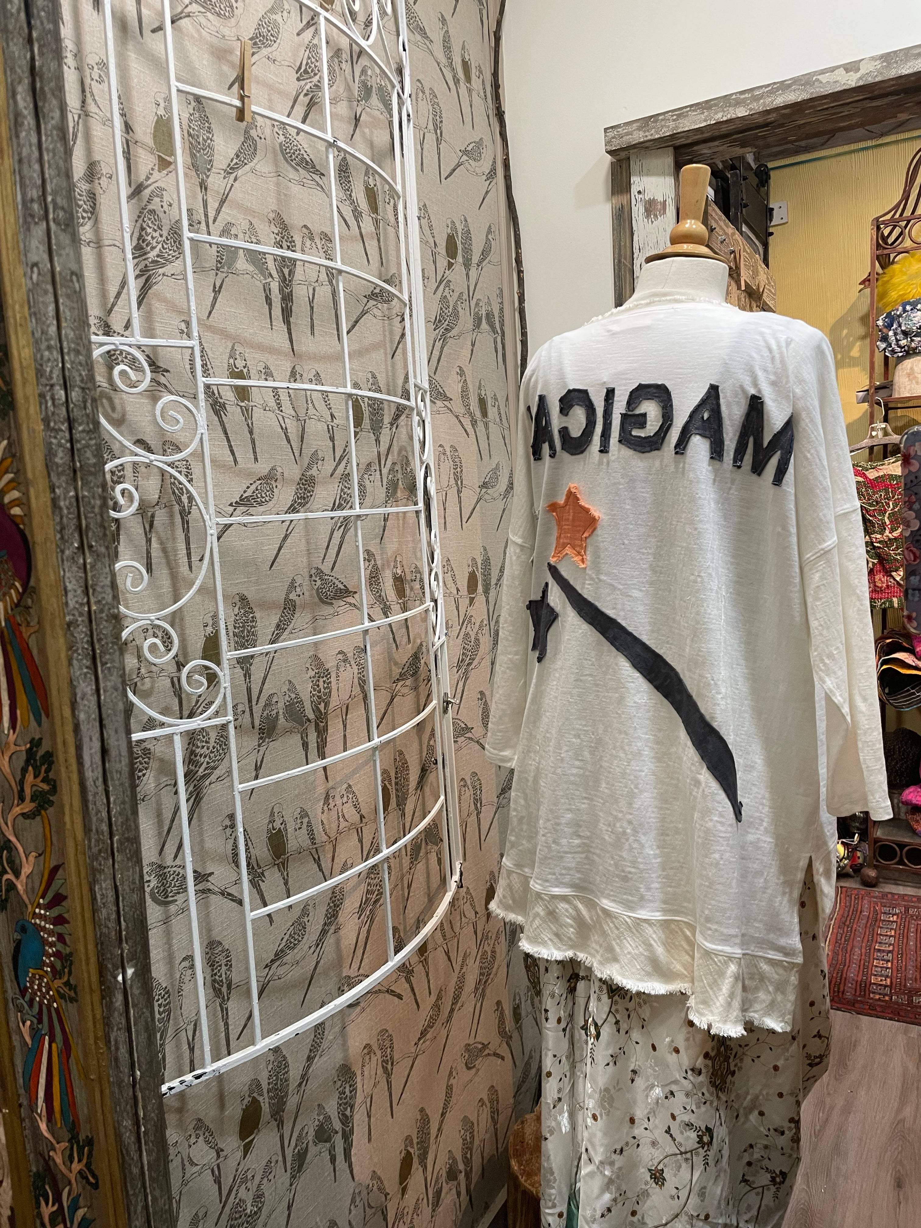 Distressed "Magical" Tunic Tee by The Paper Lace