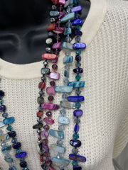 Tidal Glow Irregular Shell & Glass Necklace