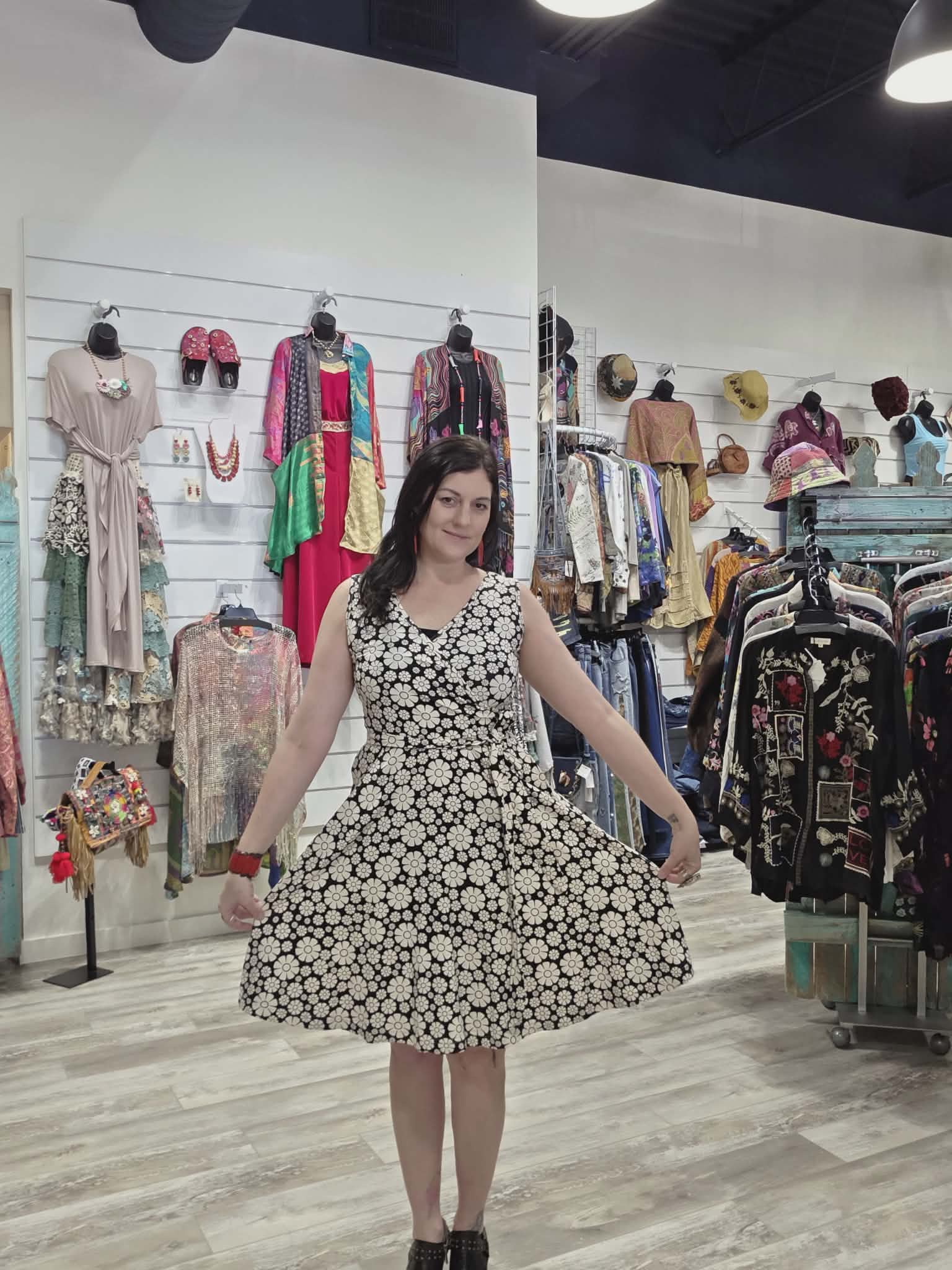 Sigrid Dress in Flower Power Print by Effie's Heart 538-675 Robin Boutique