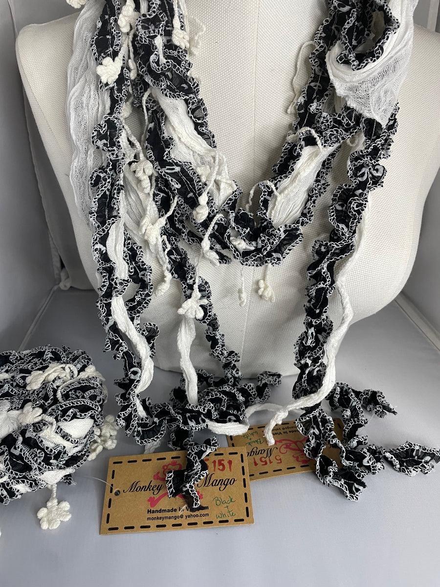 Boho Mixed Tassel Handmade Scarf Necklace