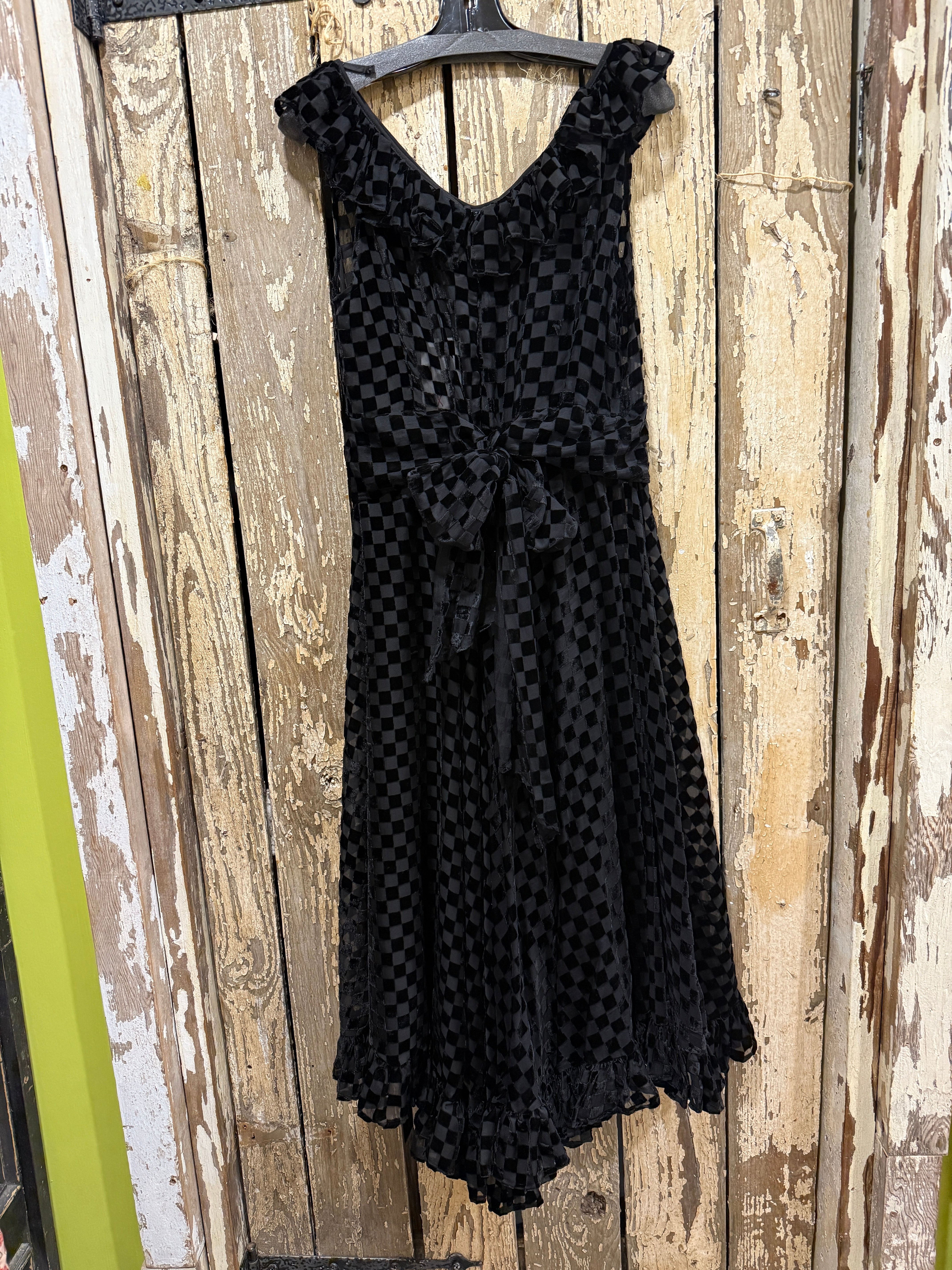 St Geraldine Checkered Velvet Dress