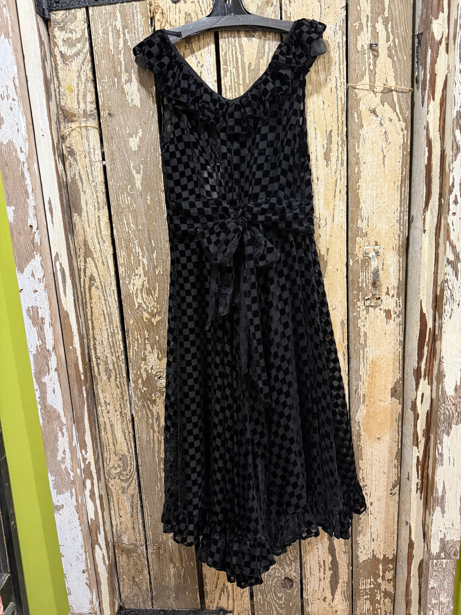 St Geraldine Checkered Velvet Dress