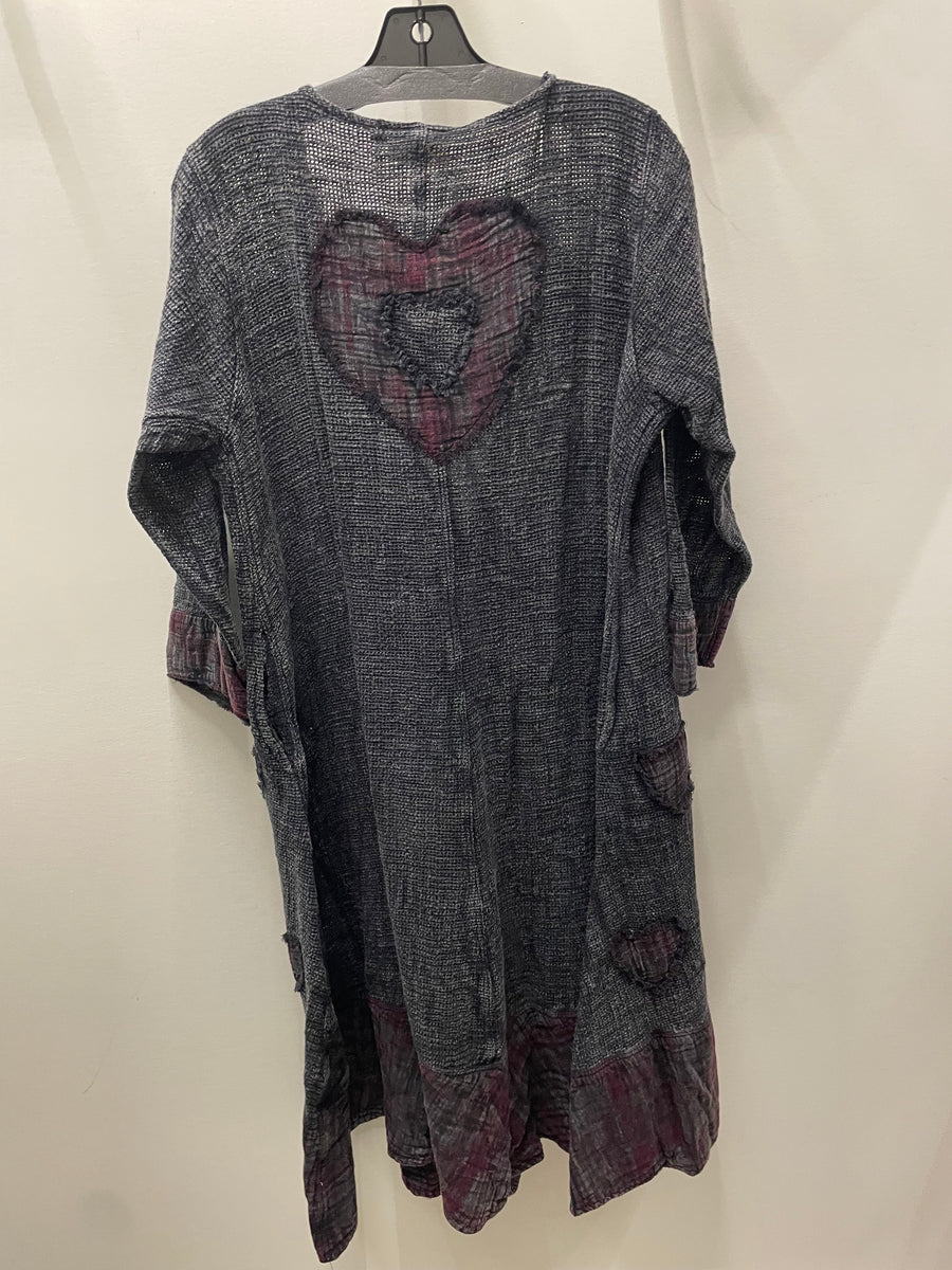 Open Weave Heart Patch Duster by Paper Lace