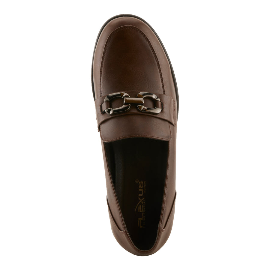Flexus Calderoni Shoes in brown top view - Robin Boutique