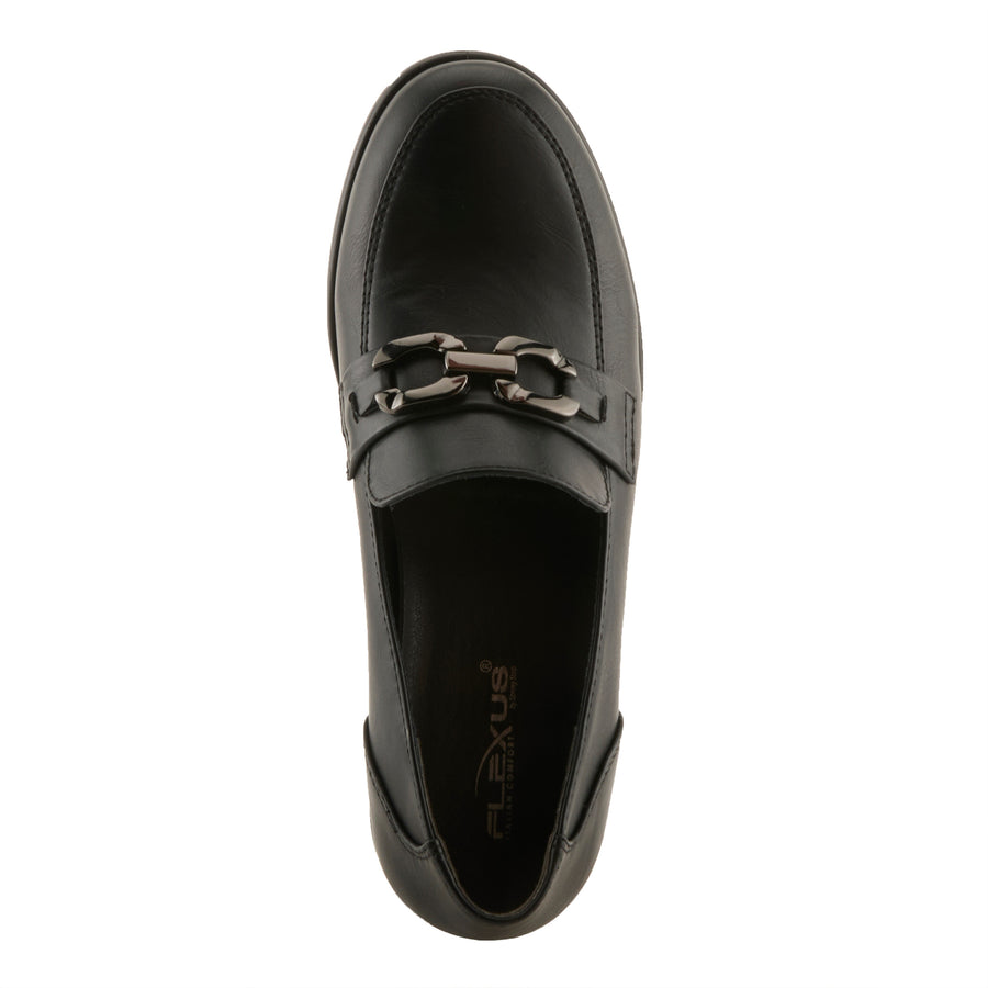 Flexus Calderoni Shoes in black top view - Robin Boutique