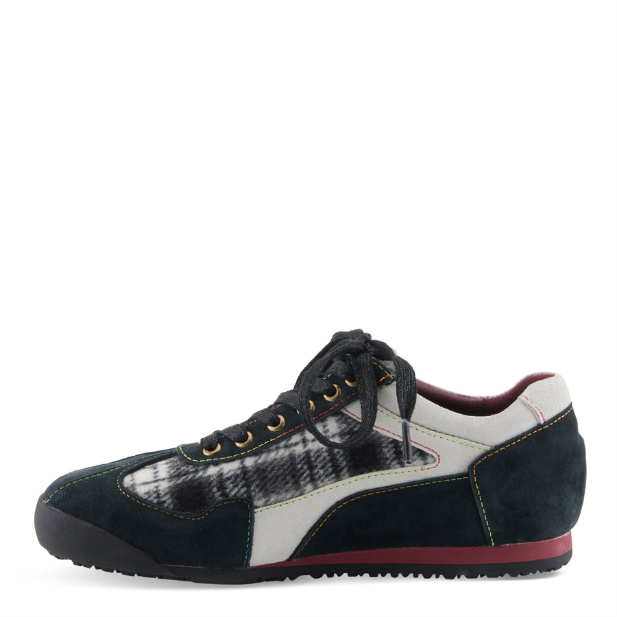 L'Artiste Carpediem Sneaker Shoes in Black Multi Side View - Robin Boutique