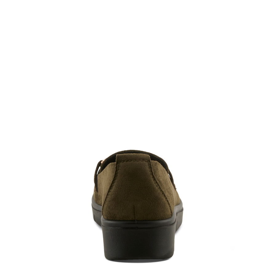 Flexus Cashmeran Shoes in olive back view - Robin Boutique