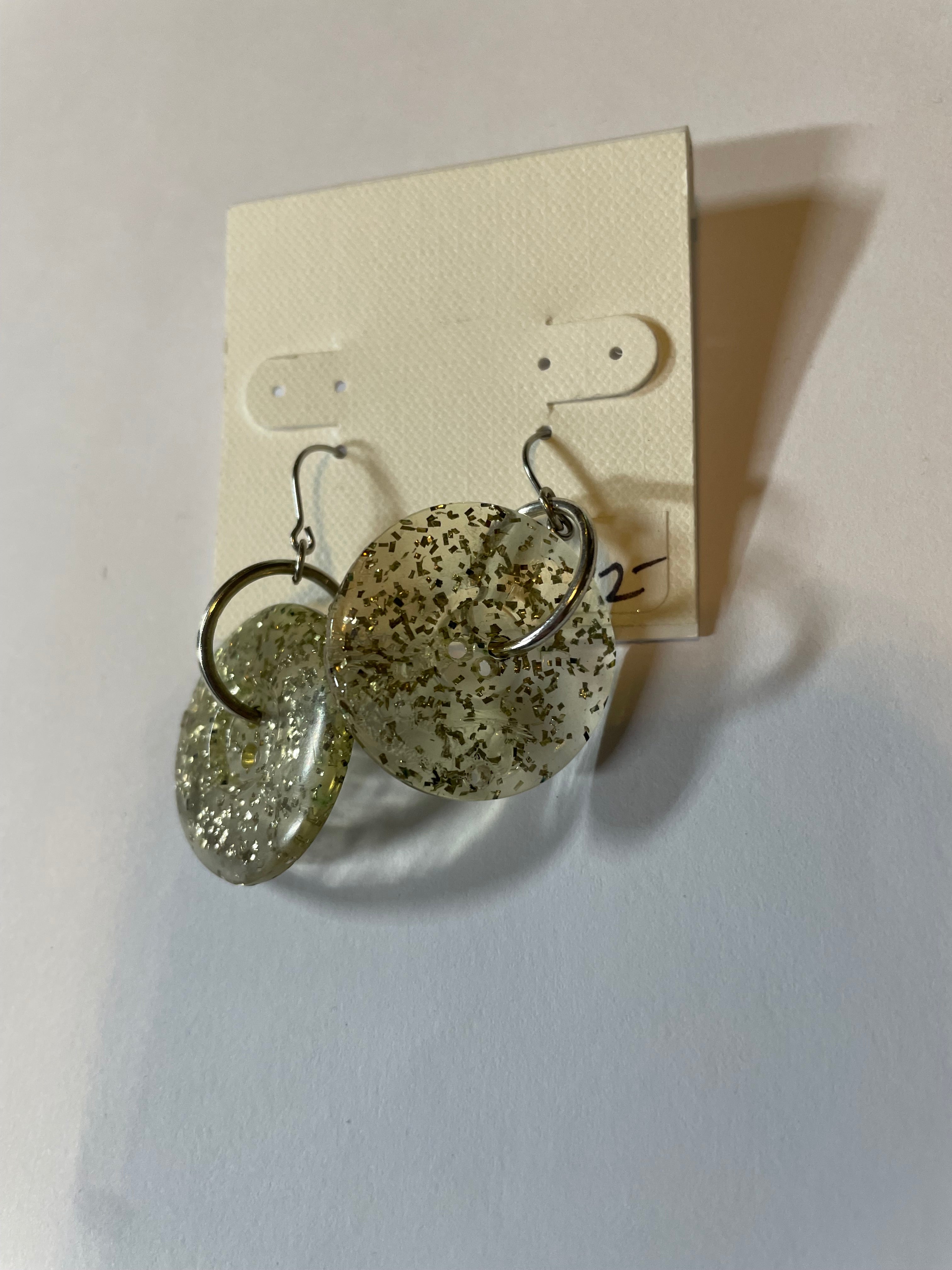 Glitter Button Earrings by The Vintage Jewel