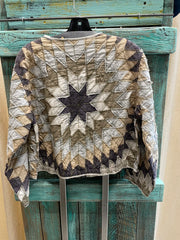 Kaleidoscope Patchwork
 Short Jacket in Plum by Paper Lace