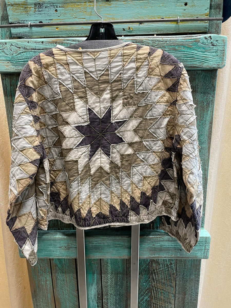 Kaleidoscope Patchwork
 Short Jacket in Plum by Paper Lace