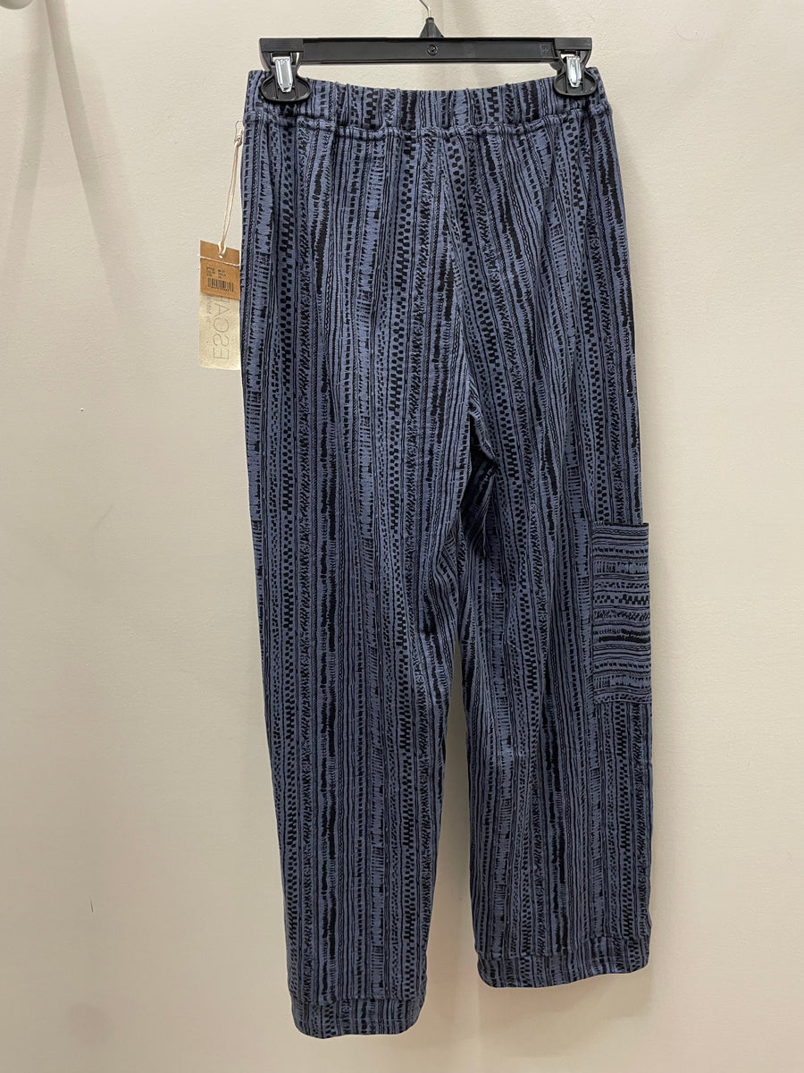 Stripe Cotton Slub J Pocket Flood Pant