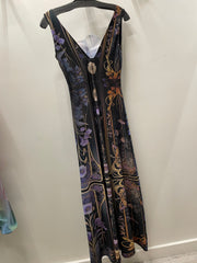 Maxi Low V Dress in "Clematis Floral" by IPNG Design