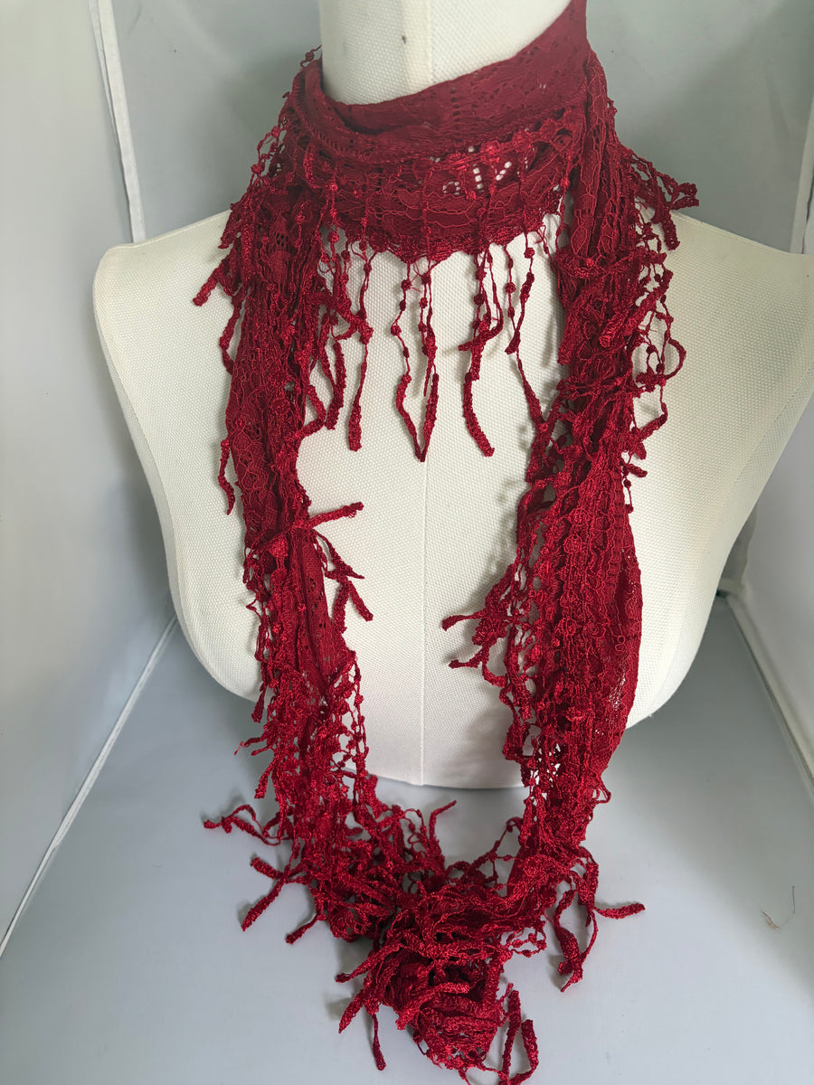 Bohemian Lace Fringe Scarf