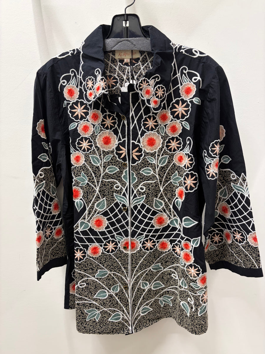 Garden Noir Embroidered Button Down by All About Her