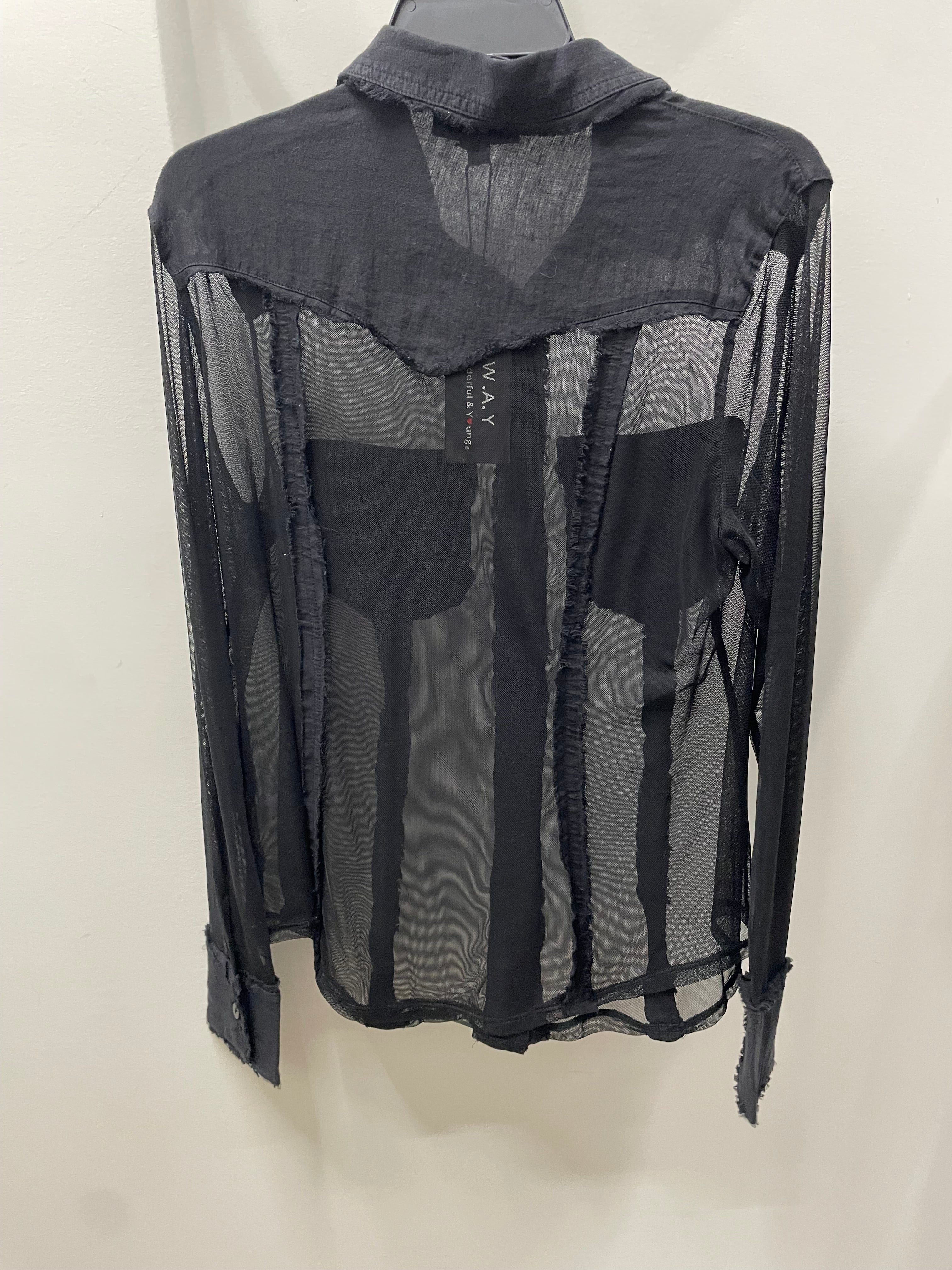 Patchwork Button Mesh Top by WAY