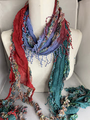 Boho Mixed Tassel Handmade Scarf Necklace