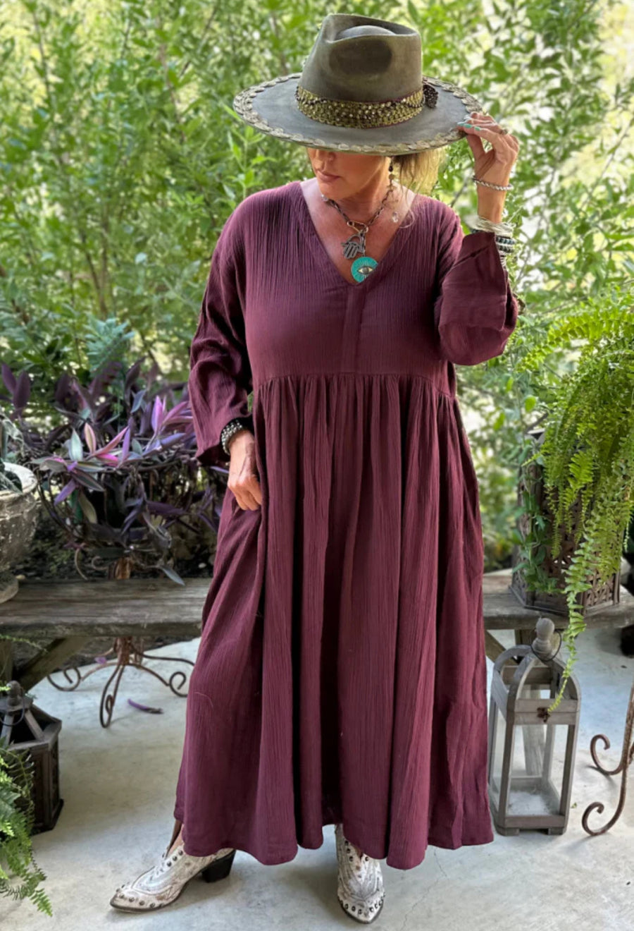 Breezy Afternoon Dress in Plum by Jaded Gypsy