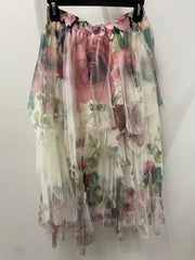 Big Rose Mesh Tiered Tulle Skirt by Origami