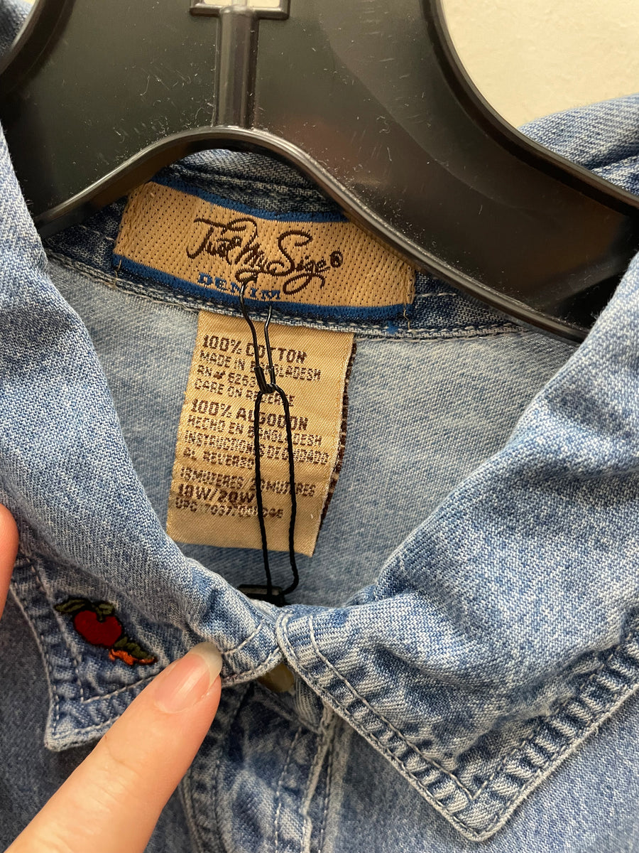 Reworked Denim Crop Button Down #208