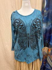 Driftwood Day Tee in Butterfly Print by Paper Lace