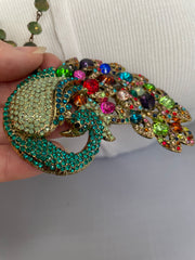 Rhinestone Peacock Necklace by Gina