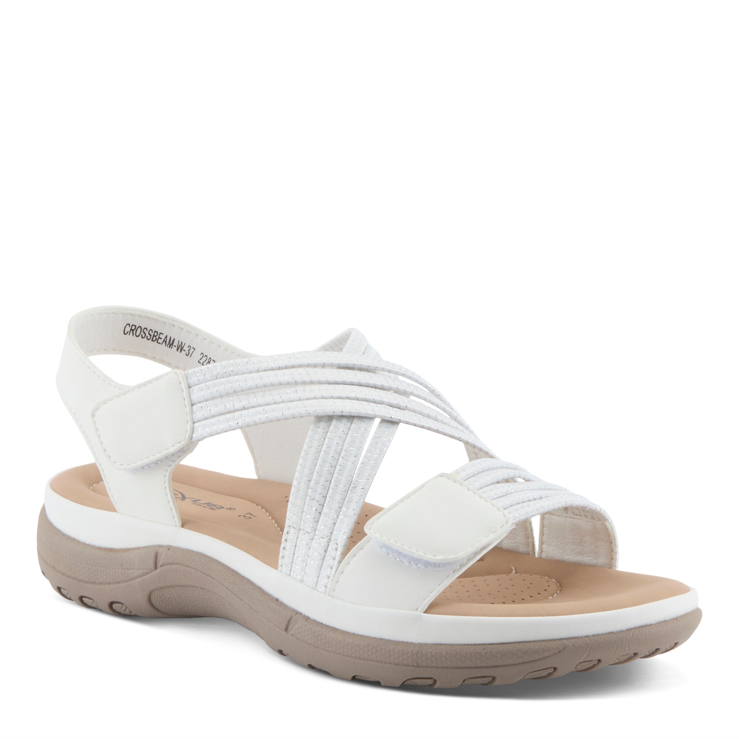 Flexus Crossbeam Adjustable Strap Sandals White Robin Boutique