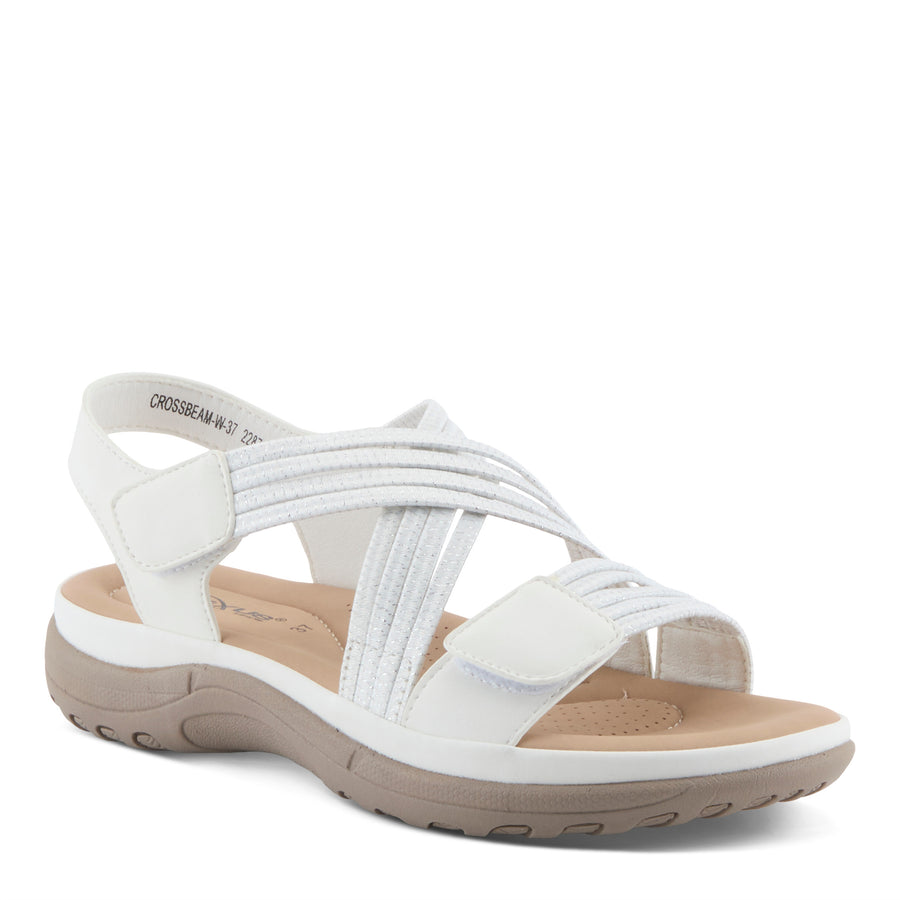 Flexus Crossbeam Adjustable Strap Sandals White Robin Boutique