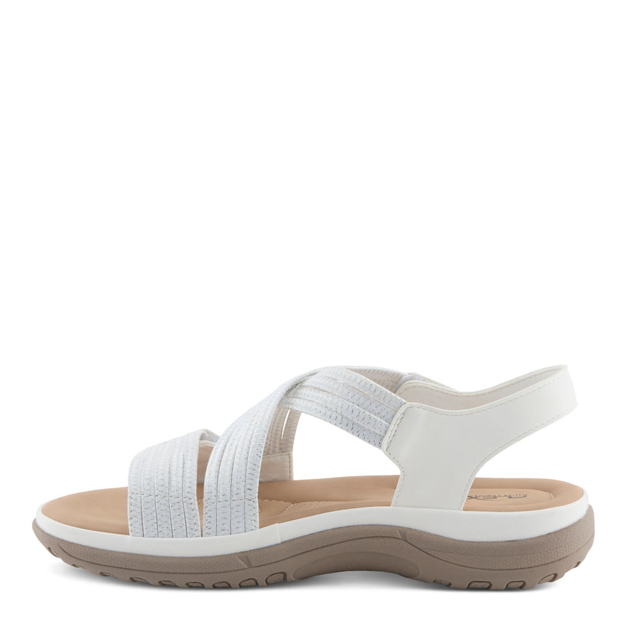 Flexus Crossbeam Adjustable Strap Sandals White Robin Boutique