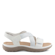 Flexus Crossbeam Adjustable Strap Sandals White Robin Boutique