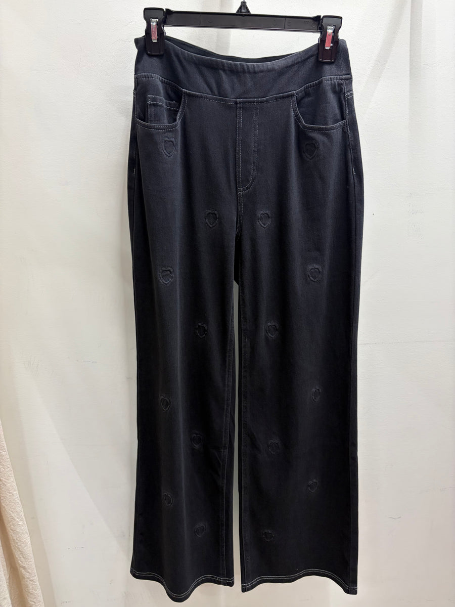 Heart Wide Leg Pull On Ultra Stretch Jean by Compli K