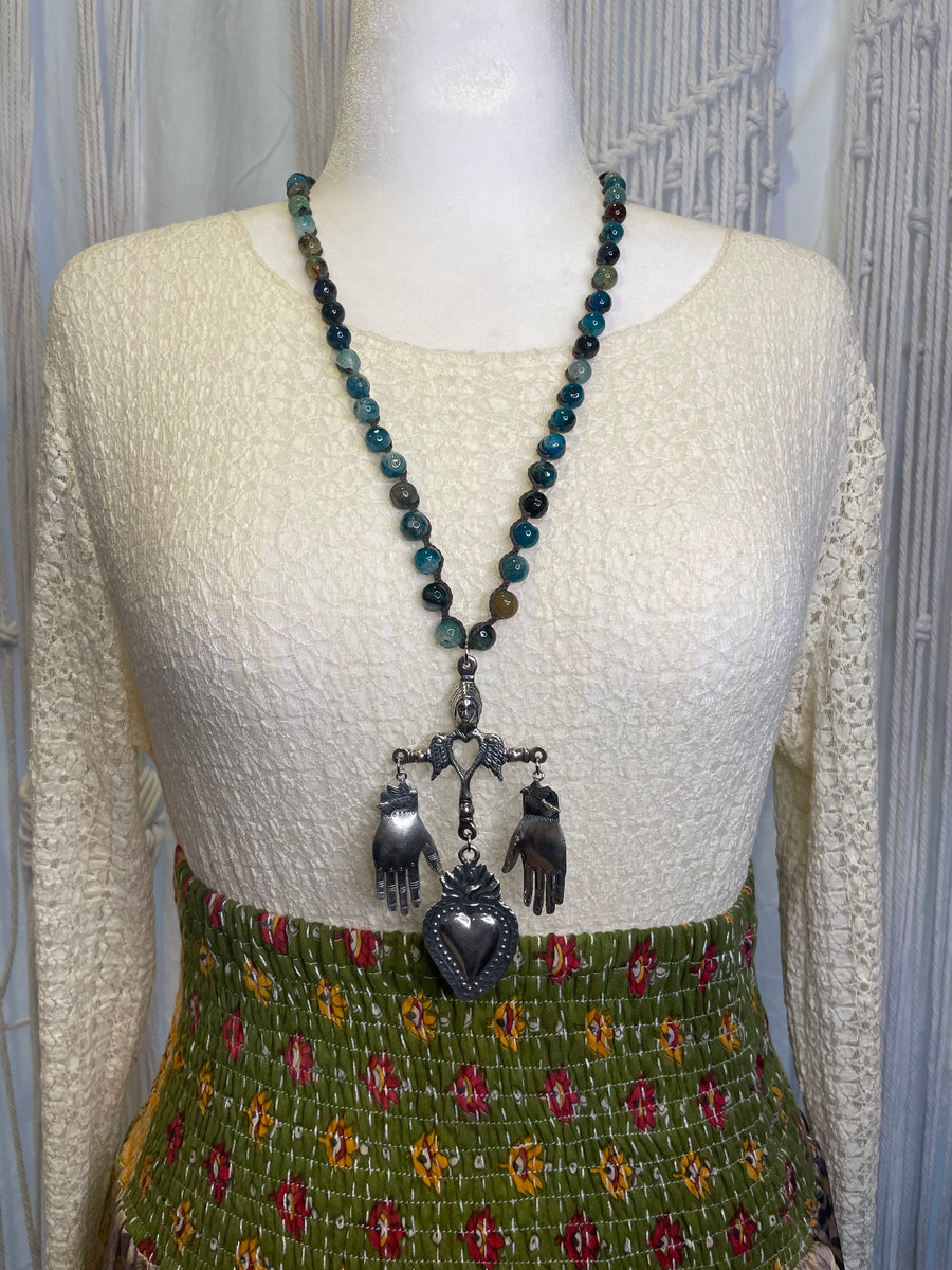 Celtic Heart and Hands Short Necklace