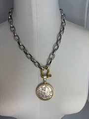 French Coin Medallion Necklace