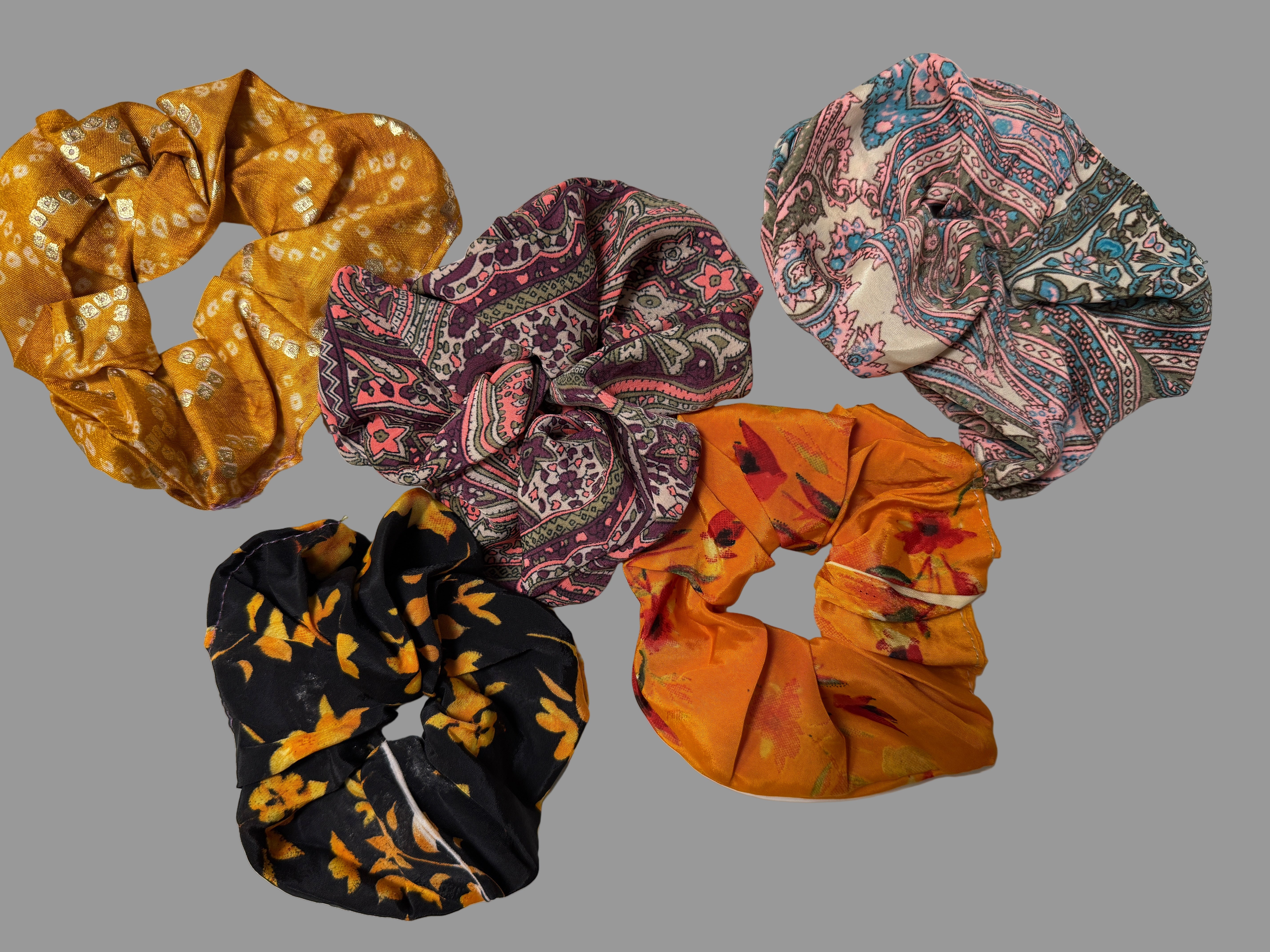 Nepalese Silk Scrunchie Hair Bands Robin Boutique