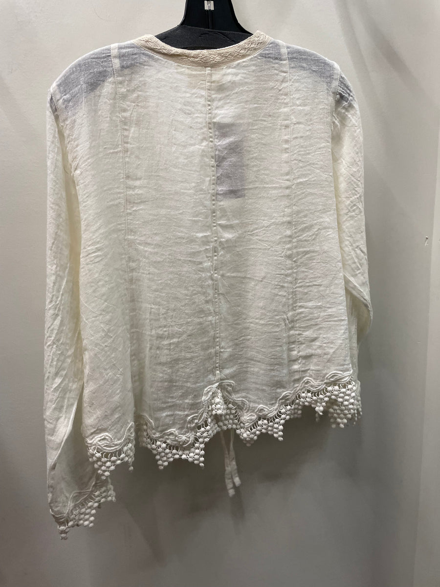 Linen Hem Detail Shrug by Paper Lace