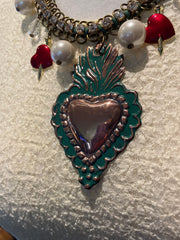 Celtic Heart Red Charm Necklace by Gina Robin Boutique