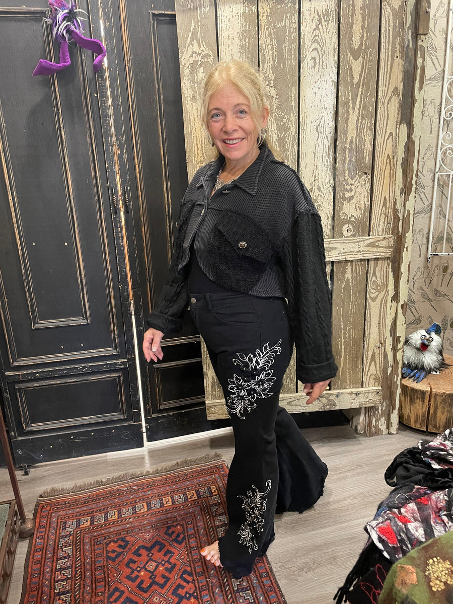 POL Embroidered and Embellished Flare Jean FWP107 - Robin Boutique-Boutique 